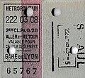 1903 Ticket aller-retour émis le 222e jour de l'année 1903, soit le lundi 10 août 1903 à 8 heures du matin.