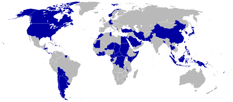 1980 Summer Olympics (Moscow) boycotting countries (blue)