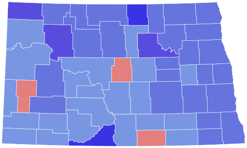 2000 United States Senate election in North Dakota results map by county.svg