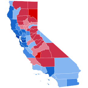 2016 House of Representatives Election Results in California by County.svg