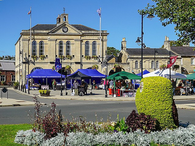 Melksham Town Hall and marketplace