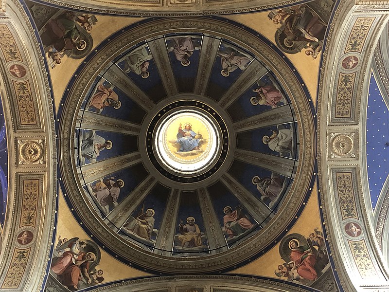 File:2022-05-06 Rome - 0977 - St. Augustine Basilica (1463) - Dome ceiling - Jesus Christ & the Twelve Apostles.jpg
