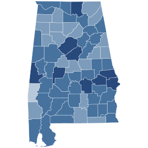 2022 Alabama Constitution Ratification results map by county.svg