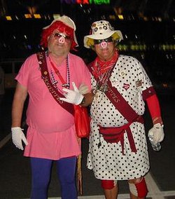 "Big Georgette" and "Boss Hog" in front of the Washington Redskins' FedExField. 2Hogettes.jpg