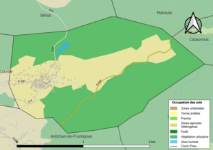 Mappa a colori che mostra l'uso del suolo.