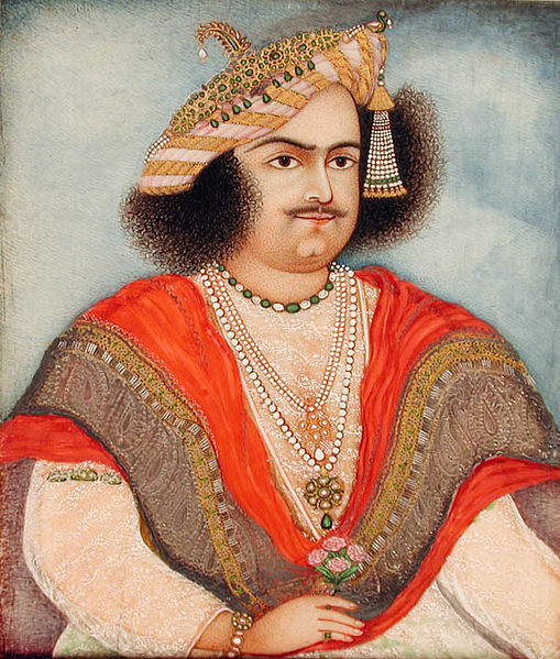 File:3 A Maratta wearing a red shawl. Alwar, ca 1820, san diego.jpg