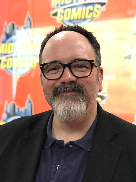 Duggan at a signing for Deadpool #300 at Midtown Comics in Manhattan, a week before the release of the film Deadpool 2