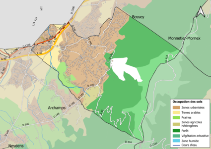 Kolorowa mapa przedstawiająca zagospodarowanie terenu.