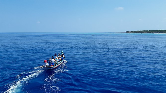 A Blue Boat in the Lakshadweep Sea