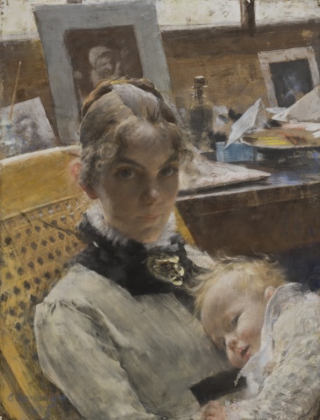 File:A Studio Idyll. The Artist's Wife and their Daughter (Carl Larsson) - Nationalmuseum - 24132.tif