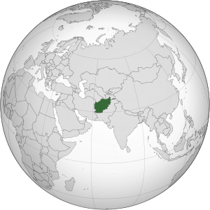 Afganistan na zemljevidu sveta