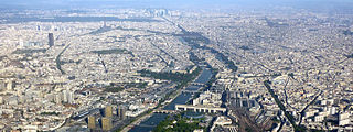 Aerial view of Paris, from East to West