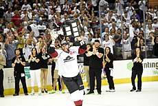 Sifers celebrating the Calder Cup victory with the Lake Erie Monsters. Alex Broadhurst (25708678707).jpg
