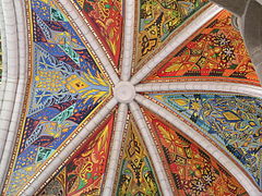 Painted roof of the central nave / Techo pintado de la nave central