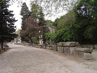 Alyscamps Roman necropolis in Arles, France