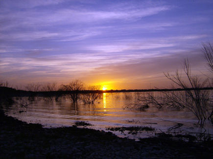 Amistad Reservoir at sunset AmistadSunset.jpg