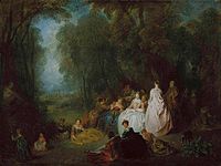 Antoine Watteau, Fête champêtre (Pastoral Gathering), 1718-1721