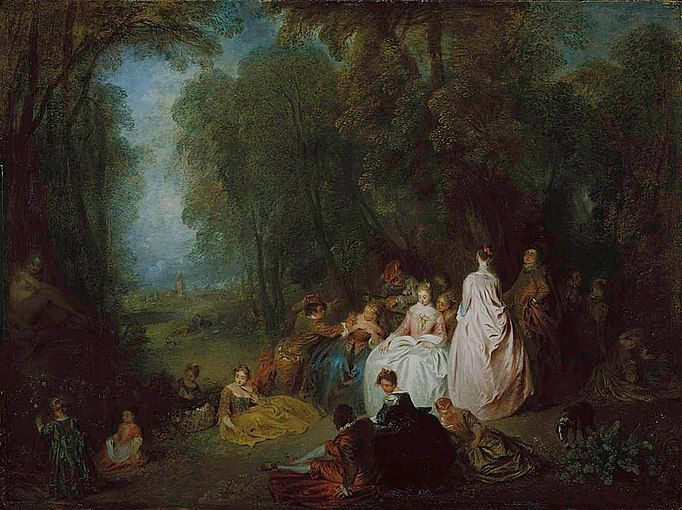 Antoine Watteau, Fête champêtre (Pastoral Gathering), 1718–1721