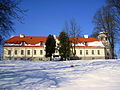 Apriķi (Gemeinde Laža): Herrenhaus Apprikken, erbaut vor 1742, Turm aus der 2. Hälfte des 19. Jahrhunderts