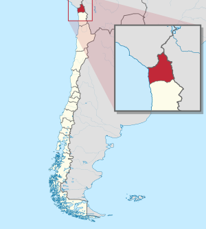 Arica tartomány a térképen