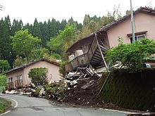 Massive earthquake in Kumamoto, Japan destroyed houses and structures Aso house damaged by the 2016 Kumamoto earthquake.jpg