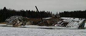 Vraket efter minsveparen Aspö den 6 januari 2009.