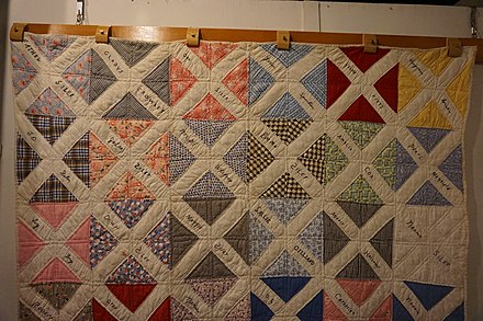A friendship quilt, circa 1920, at the Audie Murphy American Cotton Museum in 2015