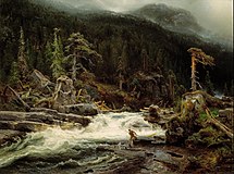 Wasserfall in Telemark, 1852, Nationalmuseum Oslo, Norwegen