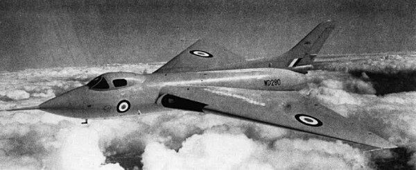 An Avro 707A in flight, 1951.