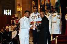 Mathur Savani Received Padma Shri Award From President of India 2014 Awardget.jpg