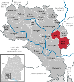 Läget för Bad Dürrheim i Schwarzwald-Baar-Kreis