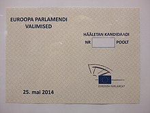 Ballot paper Ballot paper of 2014 European Parliament election in Estonia.jpg