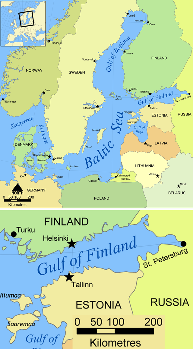 Map Of Estonia And Finland Gulf Of Finland - Wikipedia