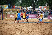 Deutsch: Beachhandball bei den Olympischen Jugendspielen 2018; Tag 6, 12. Oktober 2018; Jungen, Hauptrundenspiel – Thailand-Kroatien 2:0 English: Beach handball at the 2018 Summer Youth Olympics at 12 October 2018 – Boys Main Round – Thailand-Croatia 2:0