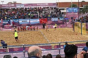 Deutsch: Beachhandball bei den Olympischen Jugendspielen 2018; Tag 6, 12. Oktober 2018; Mädchen, Hauptrundenspiel – Chinese Taipei (Taiwan)-Argentinien 1:2 English: Beach handball at the 2018 Summer Youth Olympics at 12 October 2018 – Girls Main Round – Chinese Taipei (Taiwan)-Argentina 1:2