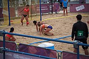 Deutsch: Beachhandball bei den Olympischen Jugendspielen 2018; Tag 5, 10. November 2018; Mädchen, Hauptrunde - Chinese Taipei (Taiwan)-Niederlande 1:2 English: Beach handball at the 2018 Summer Youth Olympics at 11 October 2018 – Girls Main Round – Chinese Taipei (Taiwan)-Netherlands 1:2