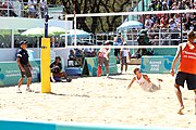 Deutsch: Beachvolleyball bei den Olympischen Jugendspielen 2018; Tag 8, 14. Oktober 2018; Mädchen, Achtelfinale – Mexiko-China 0:2 (15–21/16–21) English: Beach volleyball at the 2018 Summer Youth Olympics at 14 October 2018 – Girls Round of 16 – Mexico-China 0:2 (15–21/16–21)