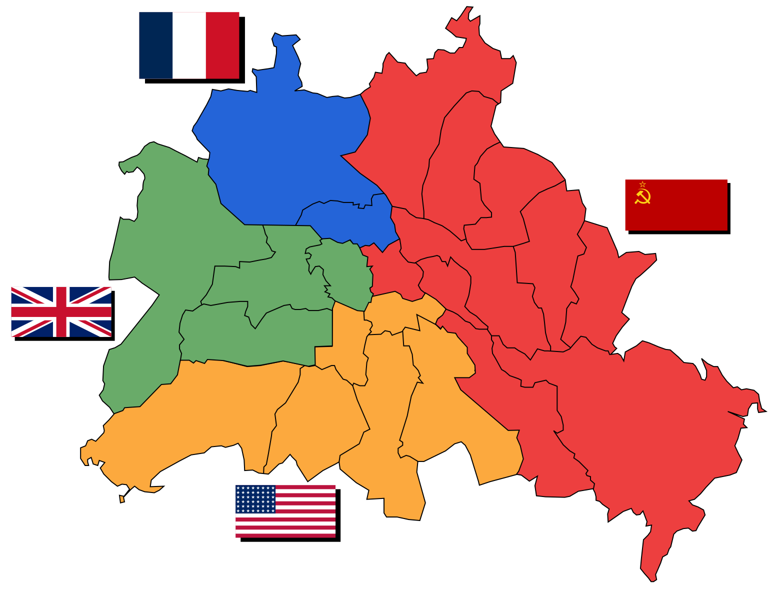 Зоны оккупации берлина. Разделение Германии на 4 оккупационные зоны. Разделение Германии на 4 оккупационные зоны карта. Оккупационные зоны Берлина. Разделение Германии на оккупационные зоны крата.