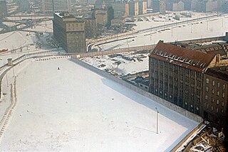 berlin wall aerial view