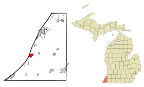 Berrien County Michigan Incorporated and Unincorporated areas Bridgman Highlighted.svg