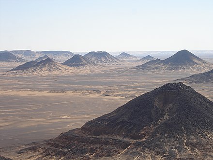 Volcano-shaped mounds of the Black Desert