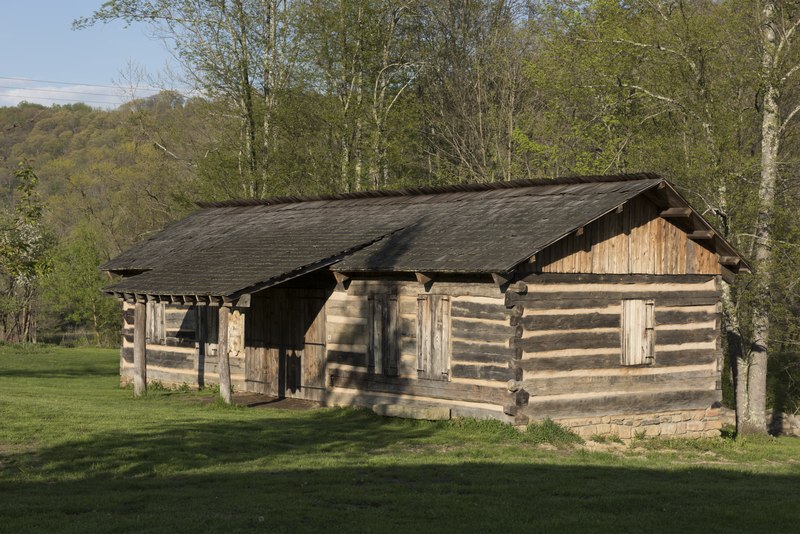 File:Blacksmith shop outside the reconstructed fort at Prickett's Fort State Park, a 22-acre West Virginia state park north of Fairmont, near the confluence of Prickett's Creek and the Monongahela River LCCN2015631600.tif