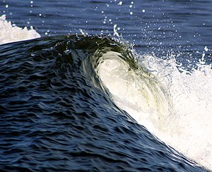 Wave in the wake after a small ferry, Fanø, Denmark