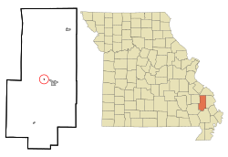 Bollinger County Missouri Incorporated and Unincorporated areas Glen Allen Highlighted.svg