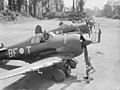 Image 44Australian-designed CAC Boomerang aircraft at Bougainville in early 1945 (from Military history of Australia during World War II)