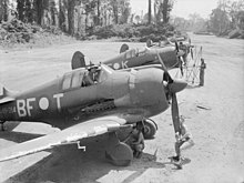 Australian-designed CAC Boomerang aircraft at Bougainville in early 1945. Boomerangs Bougainville OG2064.jpg