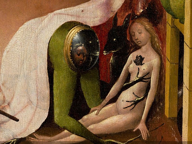 Bosch, Hieronymus - The Garden of Earthly Delights, right panel - Detail Green person (mid-right).jpg