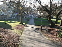 Horseshoe Common (looking towards Old Christchurch Road), where Abdulrahimzai fled after stabbing Roberts and where his iPhone was later located by police Bournemouth, Horseshoe Common and Old Christchurch Road - geograph.org.uk - 631381.jpg