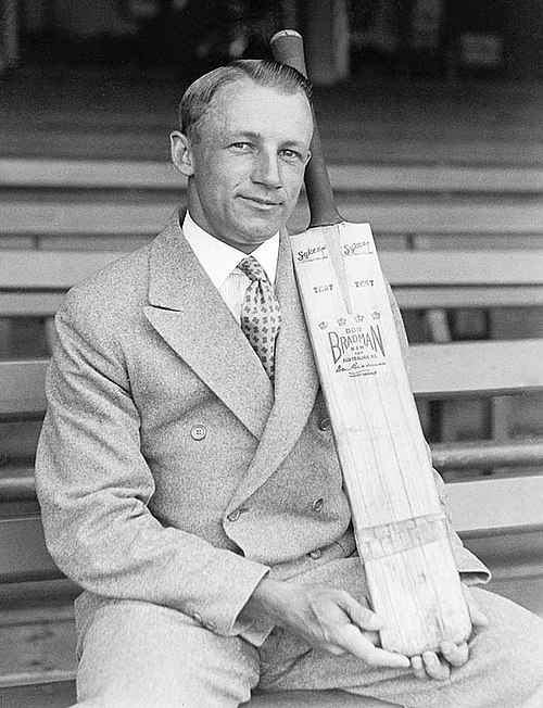 Donald Bradman, whose Ashes record score of 334 Hutton broke in 1938