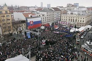 Bratislava's Hviezdoslavovo Square 2005-02-24.jpg